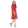 thumbnail image 3 of Pastel by Vivienne Women's Balloon Sleeve Midi Dress in Plus Size Rust X-Large, 3 of 4