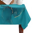 thumbnail image 4 of Teal Marble Table Cloth Waterproof Tablecloths, Turquoise Marble Crack Abstract Modern Art Tablecloth Dining Table Cover for Kitchen Party Tabletop Outdoor, Rectangle Tablecloth 52x70 Inch, 4 of 9