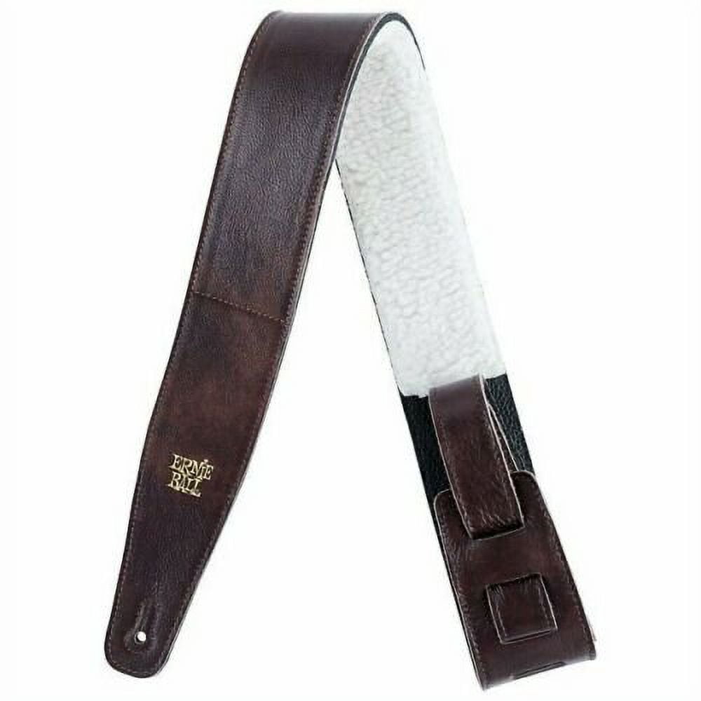 Ernie Ball Italian Leather w/Fur Padding 2.5" Strap Black