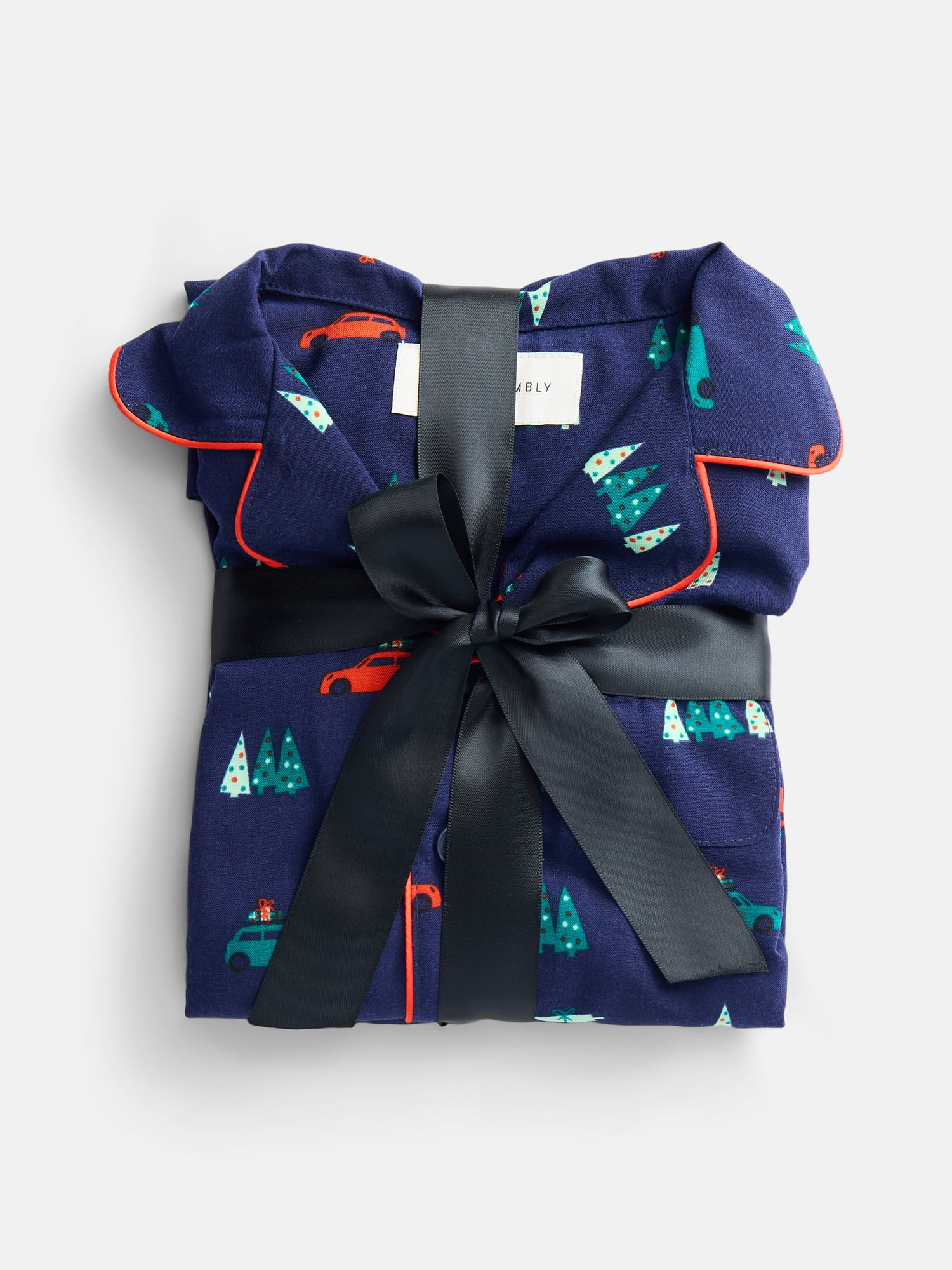 Free Assembly Matching Family Pajamas Kids' Top and Pants Gift Set, 2-Piece, Sizes 4-14