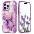 thumbnail image 2 of Allytechgroup for iPhone 17 Pro Max Case, 3 Layers Protection Slim Lightweight Shockproof Soft TPU & Hard Back Protective Bumper Cover Marble Shell, D, 2 of 7