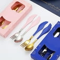 thumbnail image 4 of NIBOLOG 1 Set Wing Design Fork Spoon Set Mirror Polished 304 Stainless Steel Beefsteak Bread Flatware Set for Dining, 4 of 8