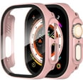 thumbnail image 1 of KOMI 2-Pack for Apple Watch Ultra/Ultra 2 49mm PC All-Around Screen Protector Case, Tempered Glass Screen Protector Case Ultra-Thin for iWatch Ultra/iWatch Ultra 2 49mm Protection Cover Rose Gold, 1 of 5