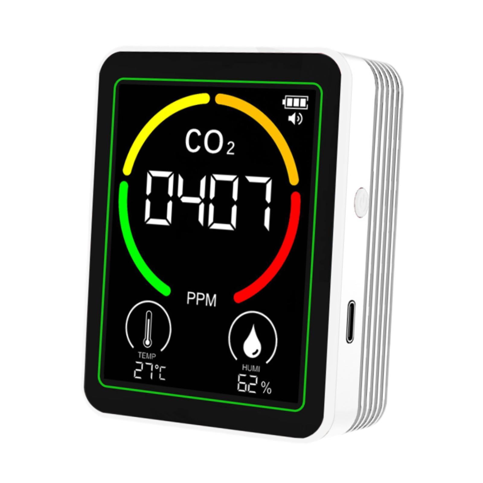 Miulika Air Quality Detector, Humidity Meter, Multifunctional Digital Air Analyzer, Real-time Display for Warehouse, Hotel, Kitchen, Garden white