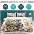 thumbnail image 5 of Easter Bunnies Rabbits 3 Pieces Duvet Cover with Zipper Closure,Premium Polyester Lightweight Bedding Set, 5 of 6