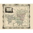 thumbnail image 2 of Tour 32x26 Black Ornate Wood Framed with Double Matting Museum Art Print Titled - Austria with Provinces - Tour 1786, 2 of 4