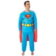 thumbnail image 3 of DC Comics Men's Superman 3 Piece Raglan Long Sleeve Shirt And Pajama Pant Lounge Set with Detachable Cape, 3 of 7