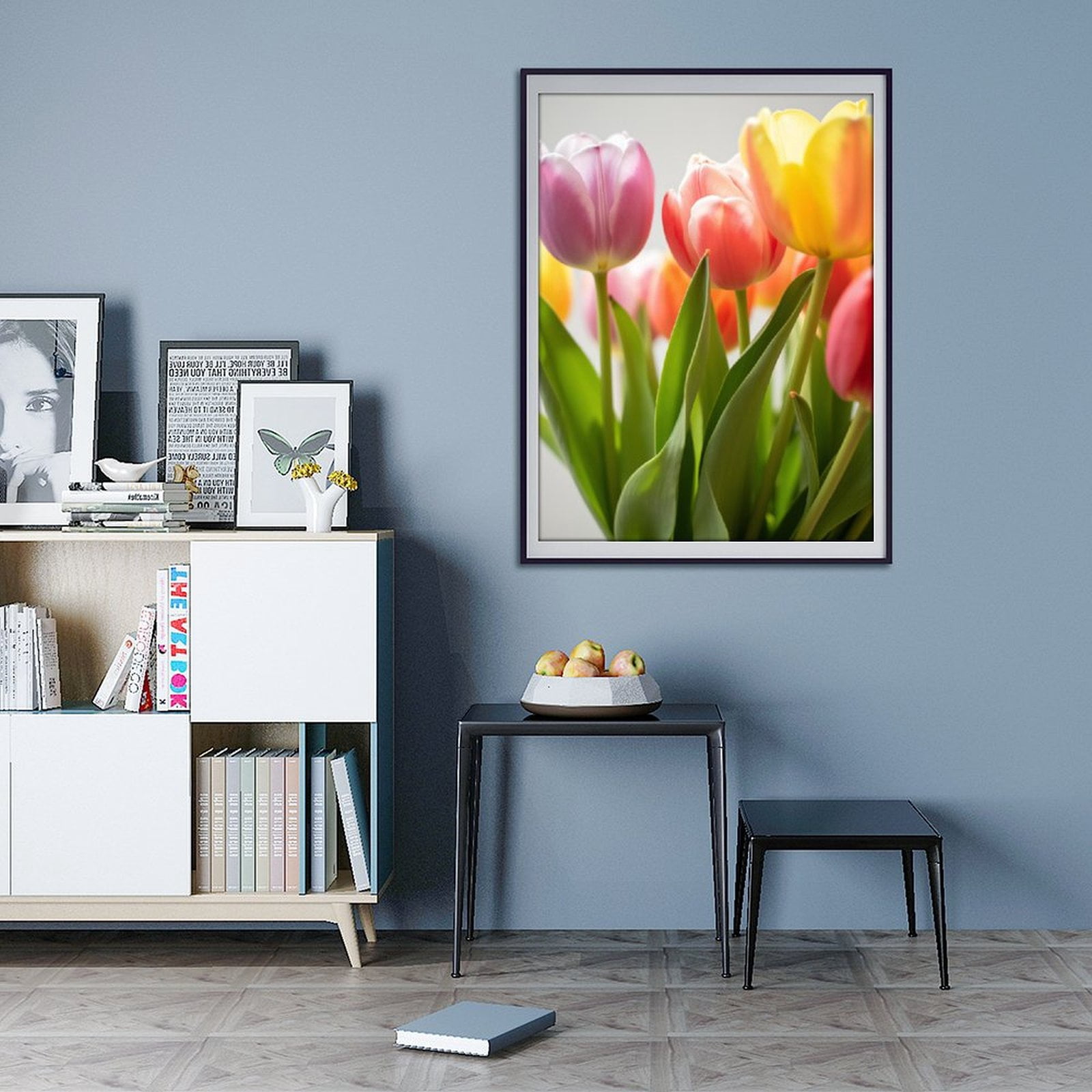 Diamond Art Kit for Adults, Spring Tulips Varied Colors Blooms Diamond Painting for Adults Beginners, 5D DIY Diamond Art Painting Kits, Colorful Diamond Painting Craft for Home Decor 12x16