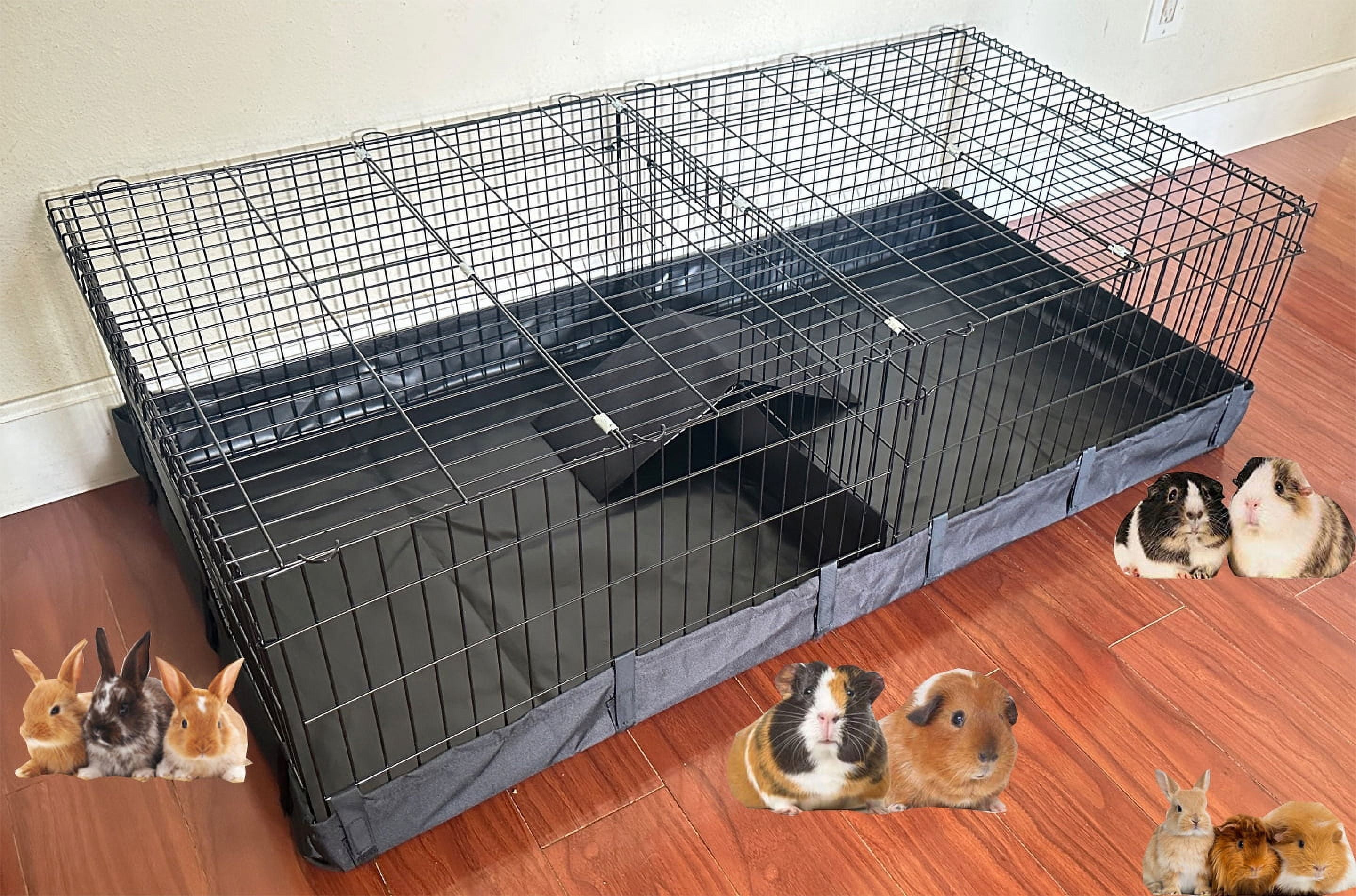 47" Extra Large Guinea Pig Dwarf Rabbit Habitat Yard With Top Cover Hamster Turtle Critters Cage Center Divider with Door Ramp Mouse Mice Bunny Enclosure with Waterproof Bottom Canvas