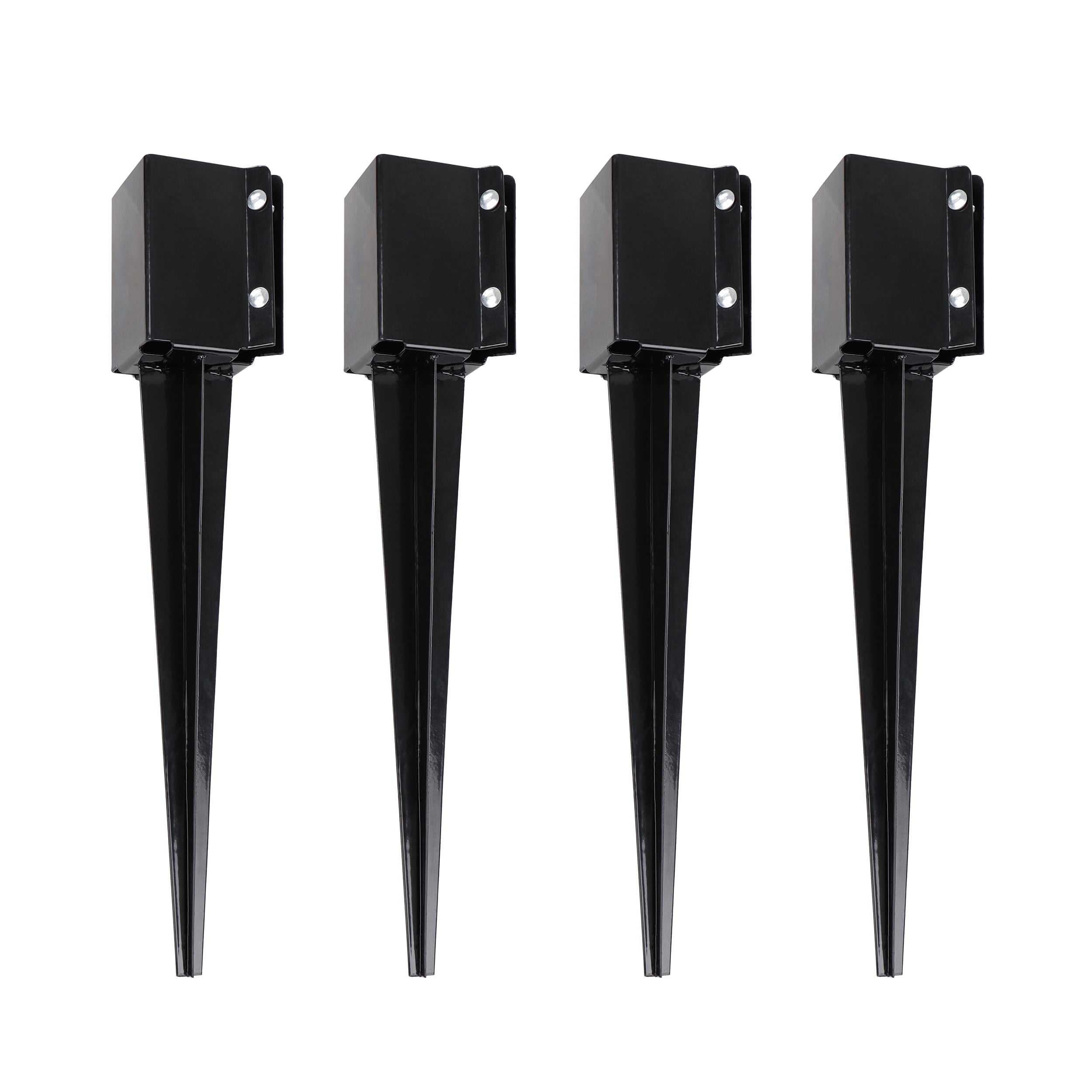BISupply Fence Post Anchor Ground Spike Metal Fence Stakes 4-Pack - 24