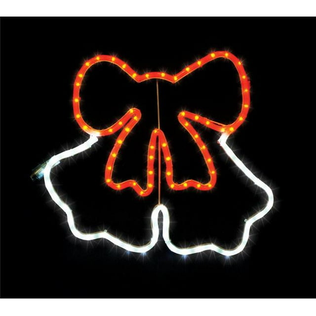 Celebrations 9737636 LED Twin Bells with Bow, Red & White