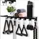 thumbnail image 3 of Estante Flotante De Pared Organizador De Acero Al Carbono, Estante De Almacenamiento De Equipos De Gimnasio Montado En La Pared, 7 Ganchos, Colgador De Almacenamiento De Equipo De, 3 of 7