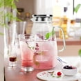 thumbnail image 5 of Aofmee 2L Glass Pitcher | 68oz Water Pitcher with Stainless Steel Lid Iced Tea Pitcher Elegant Clear & Fresh White, 5 of 9
