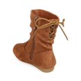 thumbnail image 3 of New Girl Link Selena-51K Suede Round Toe Lace up Back Flat Slouch Boot 9 - 4, 3 of 5