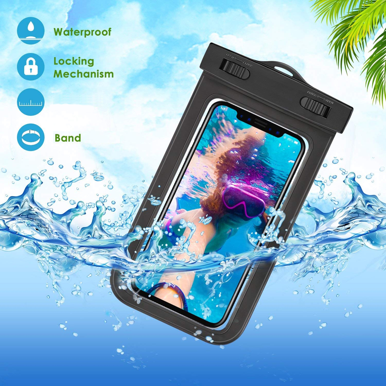 Compatible With G7 G8 ThinQ - Underwater Case Waterproof Dry Bag IPX8 Pouch Z2G for LG G8 ThinQ, G7 ThinQ