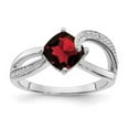 thumbnail image 3 of Auriga Fine Jewelry 925 Sterling Silver Garnet and Diamond Ring for Women Size 6, 3 of 6