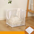 thumbnail image 1 of Cesta de lavandería plegable, organizador para ropa sucia, ropa de baño, bolsa de almacenamiento de malla, cubo de marco de cesta colgante de pared para el hogar, 1 of 5