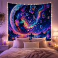thumbnail image 2 of Cosmic Dominant Element With Cracked Planet Moon Left, Mystical Fantasy for Space Lovers, Galaxy Room Decor, Graduation Gift, Tapestry Wall Hanging for Bedroom and Dorm, 2 of 7