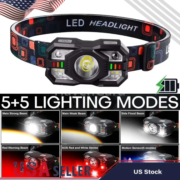 STAR- 2000Lm Super Bright Rechargeable High Power Headlamp Xpg High-Power Powerful Us