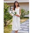 thumbnail image 3 of Ekouaer Nightgowns for Women Cotton Long Night Gown Sleeveless Sleep Dress Victorian Nightdress Ladies Sleepwear, 3 of 6