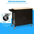 Costway Modern Rolling Kitchen Cart Island Wood Top Storage Trolley