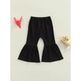 thumbnail image 5 of Kiapeise Knitted Ribbed Bell Bottoms for Toddler Girls Ruffle Flare Skinny Pants Baby Outfit Leggings Trousers, 5 of 8