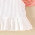 thumbnail image 4 of Infant Baby Girl Summer Outfit Set Sleeveless Ruffle Top Layered Shorts White Pink Clothing Sets, 4 of 5