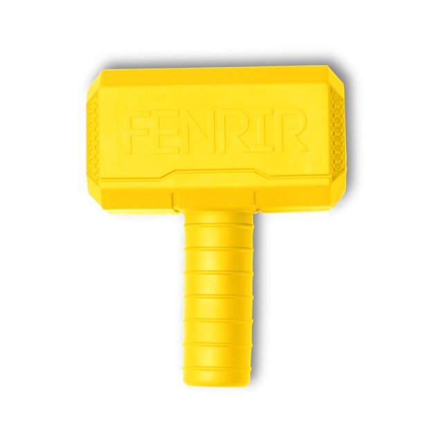Fenrir Hammer Dog Chew Toy Juguete de enriquecimiento rellenable de goma fuerte para masticadores (amarillo mediano)