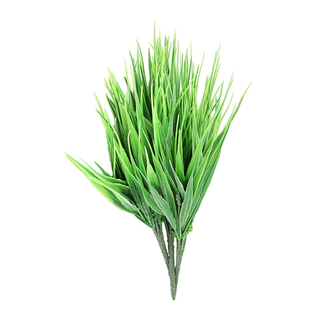 4 plantas de césped artificial decorativas de plástico para decoración del hogar y la oficina (D1 verde hierba)