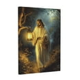 thumbnail image 3 of CozyNet Jesus Holding A Glowing Lantern, Walking Along A Serene Path Surrounded By Soft Divine Light Wall Art Prints With Frame Canvas Perfect for Living Room & Bedroom, Wall Decor 12"x16", 3 of 10