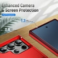 thumbnail image 5 of Dteck for Samsung Galaxy S25 Ultra Case, Full Body Heavy Duty Rugged Shockproof Protective Phone Cover with Tempered Glass Screen Protector and Camera Lens Cover,Red, 5 of 6