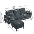 thumbnail image 3 of Pingliang Home 4 Piece Sofa Set,Sectional Sofa Couch with Storage Ottoman and Storage Pockets, L Shaped 3 Seater+Ottoman+Loveseat+Accent Chair,Living Room Furniture Set for Apartment Apt Living Room, 3 of 9