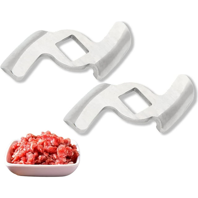 Meat Grinding Blade 304 Stainless Steel Crusher Mincer Chopper Cutter Replacement for Size 5 Meat Grinder 2PCS(8MM Square Hole 2 Blade)