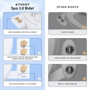 TUSHY Spa Self-Cleaning Warm Water Bidet Attachment, Adjustable Nozzle Angle, Pressure Control, Easy DIY Home Install, Requires Sink Access for Temperature Control, White/Bamboo