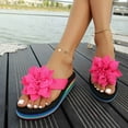 thumbnail image 2 of HNMKIU Flip Flops for Women Bohemian Thick Sole Heel Toe Post Floral Details Summer Relaxation Casual Beach Wear Slippers for Women Outdoor Z01_Hot Pink,8, 2 of 8