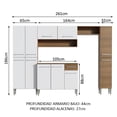 thumbnail image 3 of Cocina Integral Completa Emilly Hit 261cm - Marrón/Blanco, 3 of 8