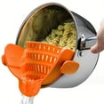 thumbnail image 3 of 1pc, Strainer, Silicone Pot Strainer, Adjustable Silicone Clip On Strainer For Pots Pans And Bowls, Kitchen Pot Strainer, Hand Held Pot Drainer, Fruit Washing Filter For Noodles Pasta Veggies, 3 of 4