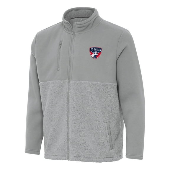 Men's Antigua Gray FC Dallas Daily Fused Full-Zip Jacket
