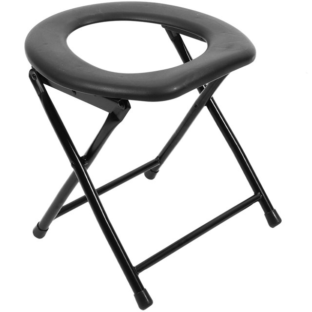 OULII Hospital Use Portable Toilet Chair Ergonomic Design Black 1Set