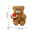 thumbnail image 2 of JeashCHAT Valentine's Day Gift Teddy Bear Stuffed Animal Cute Bear Plush Toy with Flowers, Soft Pillow Toy Birthday Gift, 7.87 Inch, 2 of 4