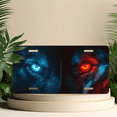 thumbnail image 6 of 1 Pcs 2D Flat License Plate Covers & Frames, Furry Eyes with For Decorative Front, Waterproof For Decoration Aluminum License Plate Covers & Frames Cover For Men Women, 12" X 6", 6 of 7