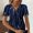 Navy, variant on ATENAR T Shirts for Women V Neck Printed Tops for Women Soft Tee Navy 2XL