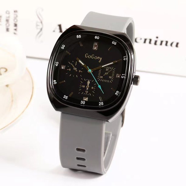 Reloj de cuarzo electrónico deportivo informal para hombre y mujer con correa de silicona y esfera grande para estudiantes de moda