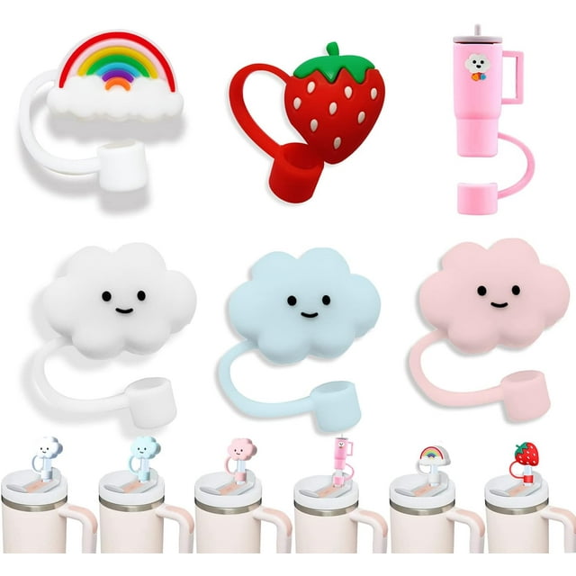 Straw Cover for Stanley Cup,6Pcs Cloud Straw Covers Compatible with Stanley 30&40 Oz Tumbler