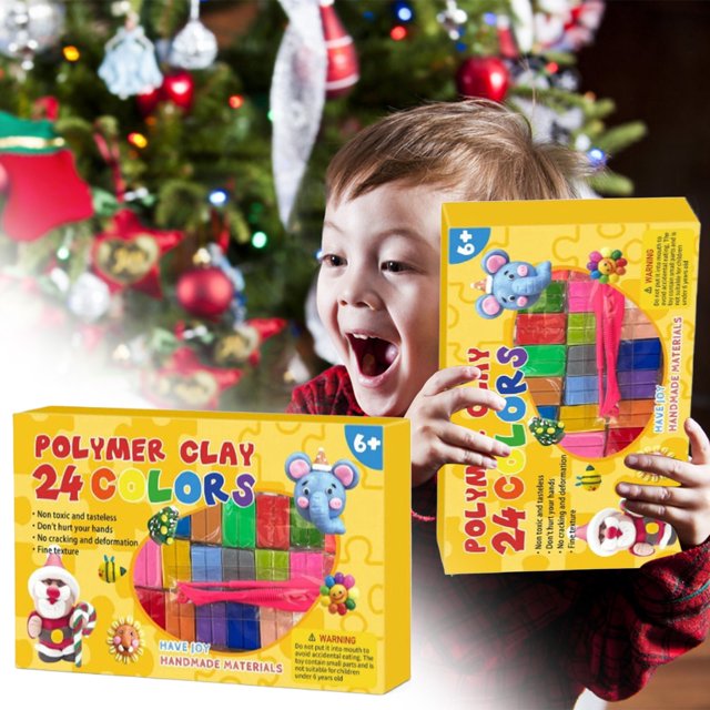24 Colors Dry Soft Clay Kit – DIY Craft Clay Set With Tools For Kids & Adults No Bake Modeling Clay