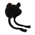 thumbnail image 2 of Gorro de punto para mujer, gorro protector con orejas cálidas y ojos grandes, gorro de invierno Negro Yuyangstore Gorro tejido mujer, 2 of 8