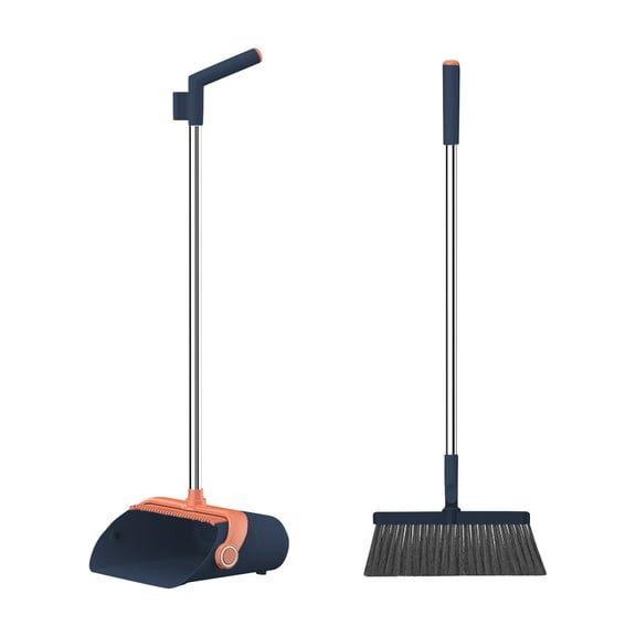 YATLTE Broom and Dustpan Set, Brooms for Sweeping Indoor and Outdoor 3 in 1 Long Handle Broom and Dustpan Set Push Broom Heavy-Duty for Home Cleaning Bathroom Kitchen