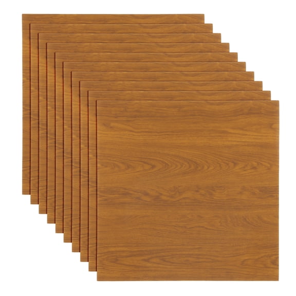 Uxcell 20 piezas de azulejos autoadhesivos para salpicaduras 11.8"x11.8" PVC pared textura de madera gruesa autoadhesiva impermeable para cocina y baño, marrón oscuro