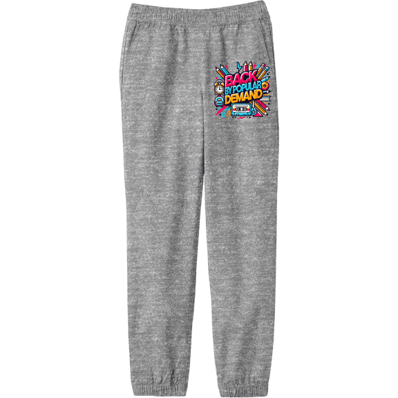 Back By Popular Demand Back To School Adult Heather Gray Jogger Pants-Medium