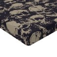 thumbnail image 2 of Ambesonne Skull Fitted Sheet 2 Pcs Set, Grunge Scary Evil, King, Charcoal Grey Tan, 2 of 3